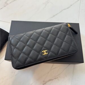 Chanel long zip wallet